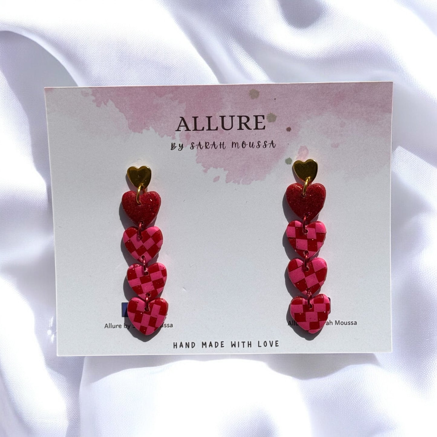 5 layers dangling hearts